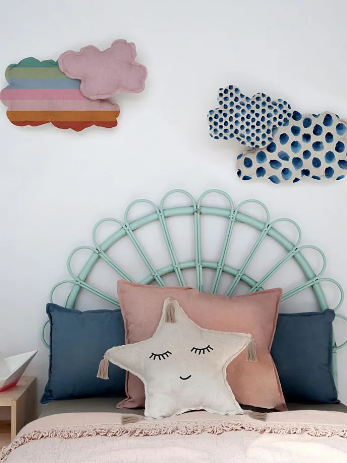 Kissen "Happy Star" in Beige - Ø 45 cm