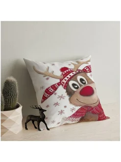 Kissen in Weiß/ Rot