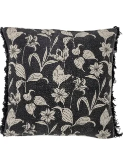 Kissen "Mali" in Schwarz/ Creme - (L)50 x (B)50 cm