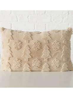 Kissen "Naina" in Beige - (L)48 x (B)30 cm