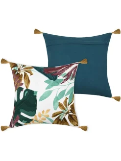 Kissen "Uniola" in Bunt/ Dunkelblau - (L)45 x (B)45 cm