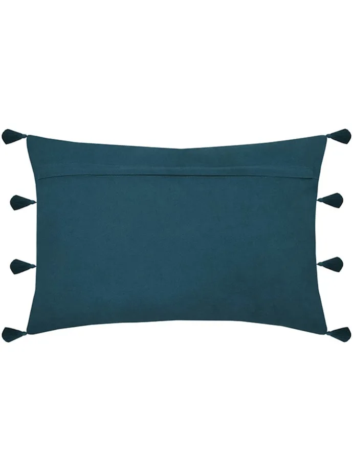 Kissen "Uniola" in Weiß/ Dunkelblau - (L)40 x (B)60 cm