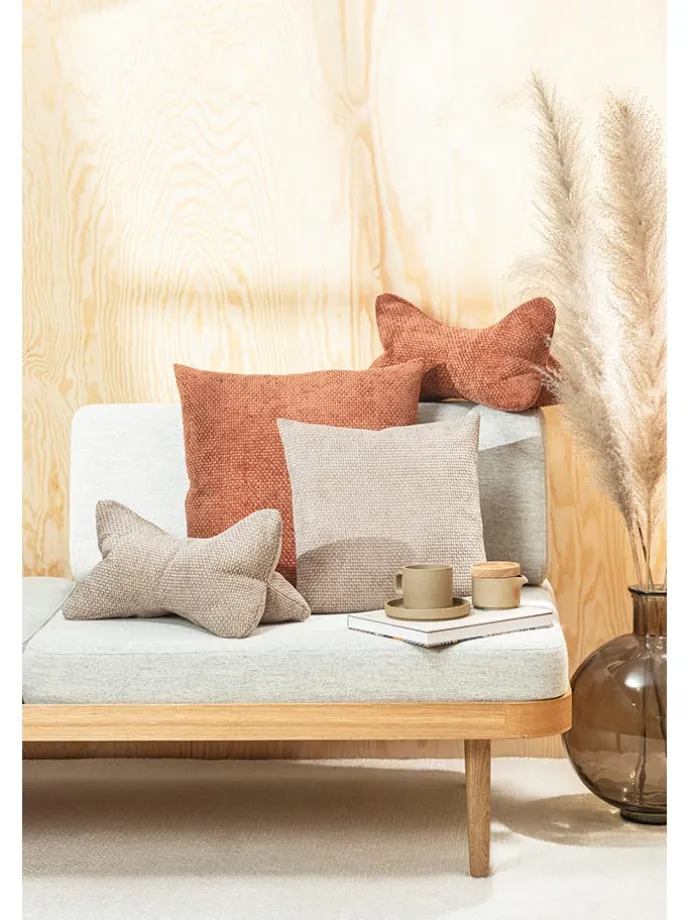 Kissenhülle "Arlo" in Taupe - (L)40 x (B)40 cm