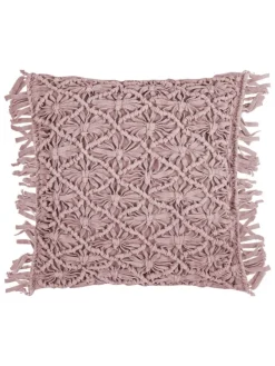 Kissenhülle "Fringe" in Rosa - (L)45 x (B)45 cm