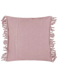 Kissenhülle "Fringe" in Rosa - (L)45 x (B)45 cm