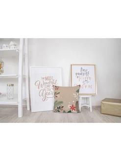 Kissenhülle "Frosted Branches" in Beige - (L)45 x (B)45 cm