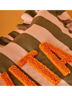 Kissenhülle in Hellrosa/ Khaki