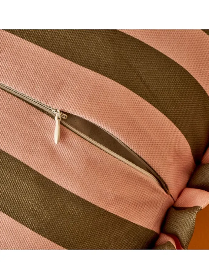 Kissenhülle in Hellrosa/ Khaki