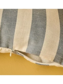 Kissenhülle ''Lemoncello'' in Creme/ Blau/ Gelb - (L)35 x (B)50 cm