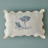 Kissenhülle ''Marine'' in Creme/ Blau - (L)35 x (B)50 cm
