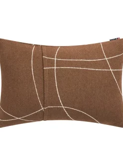 Kissenhülle "Nova - Geschwungene Linien" in Hellbraun