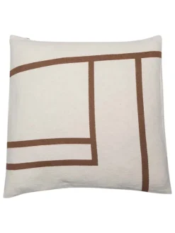 Kissenhülle "Nova - Linien" in Creme/ Hellbraun