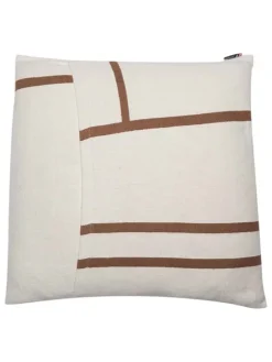 Kissenhülle "Nova - Linien" in Creme/ Hellbraun