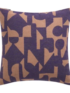 Kissenhülle "Silvretta - Abstrakt" in Beige/ Lila