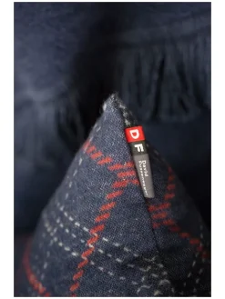 Kissenhülle "Silvretta - Karo" in Dunkelblau