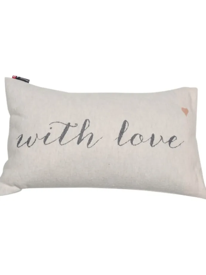 Kissenhülle "Silvretta - With Love" in Beige