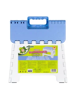 Klapphocker in Weiß/ Blau - (B)21 x (H)30 x (T)21 cm