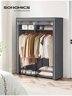 Kleiderschrank in Grau - (B)140 x (H)174 x (T)43 cm