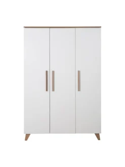 Kleiderschrank Ole 3-türig weiß mit Softclose, 6 Böden