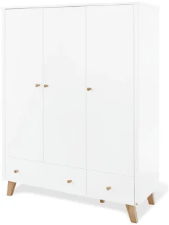 Kleiderschrank "Pan" in Weiß - (B)145 x (H)185 x (T)56 cm