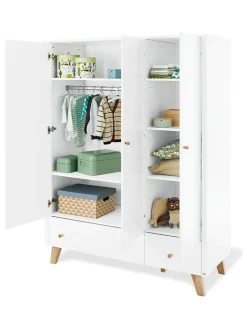 Kleiderschrank "Pan" in Weiß - (B)145 x (H)185 x (T)56 cm