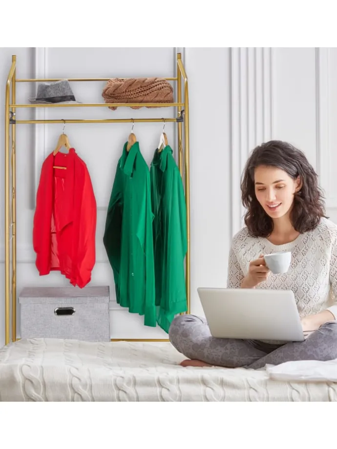 Kleiderständer in Gold - (B)78 x (H)161 x (T)36 cm