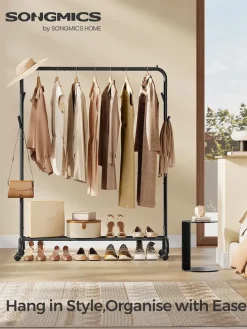 Kleiderständer in Schwarz - (B)103,5 x (H)155 x (T)41 cm