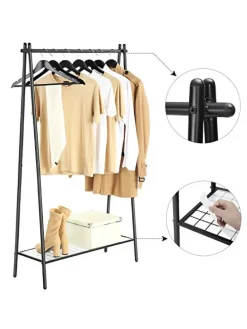 Kleiderständer in Schwarz - (B)92,5 x (H)153 x (T)33,5 cm