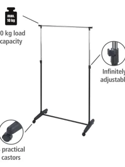 Kleiderständer in Schwarz - (B)90 x (H)170 x (T)38 cm