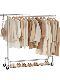 Kleiderständer in Silber - (B)111,4 x (H)162,9 x (T)45 cm