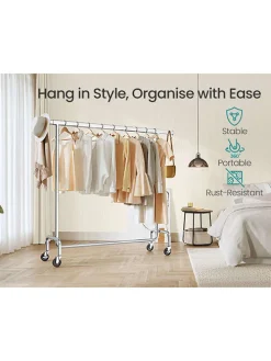 Kleiderständer in Silber - (B)111,4 x (H)162,9 x (T)45 cm