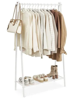 Kleiderständer in Weiß - (B)33,5 x (H)153 x (T)92,5 cm