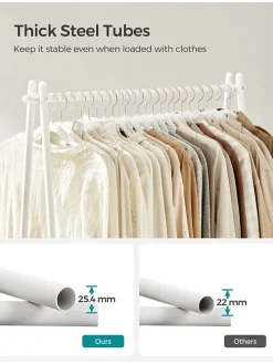 Kleiderständer in Weiß - (B)33,5 x (H)153 x (T)92,5 cm