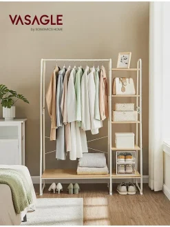 Kleiderständer in Weiß/ Beige - (B)120 x (H)160 x (T)45 cm