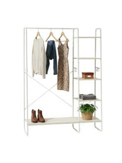 Kleiderständer in Weiß/ Natur - (B)120 x (H)160 x (T)45 cm