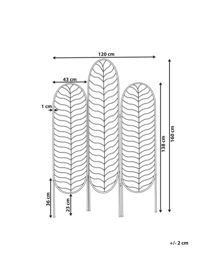 Kleiderständer PESCIA in Gold - (W) 120 x (H) 160 x (L) 1 cm