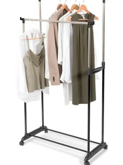 Kleiderständer "Zeph" in Schwarz/ Silber - (L)78 x (B)42 x (H)165 cm