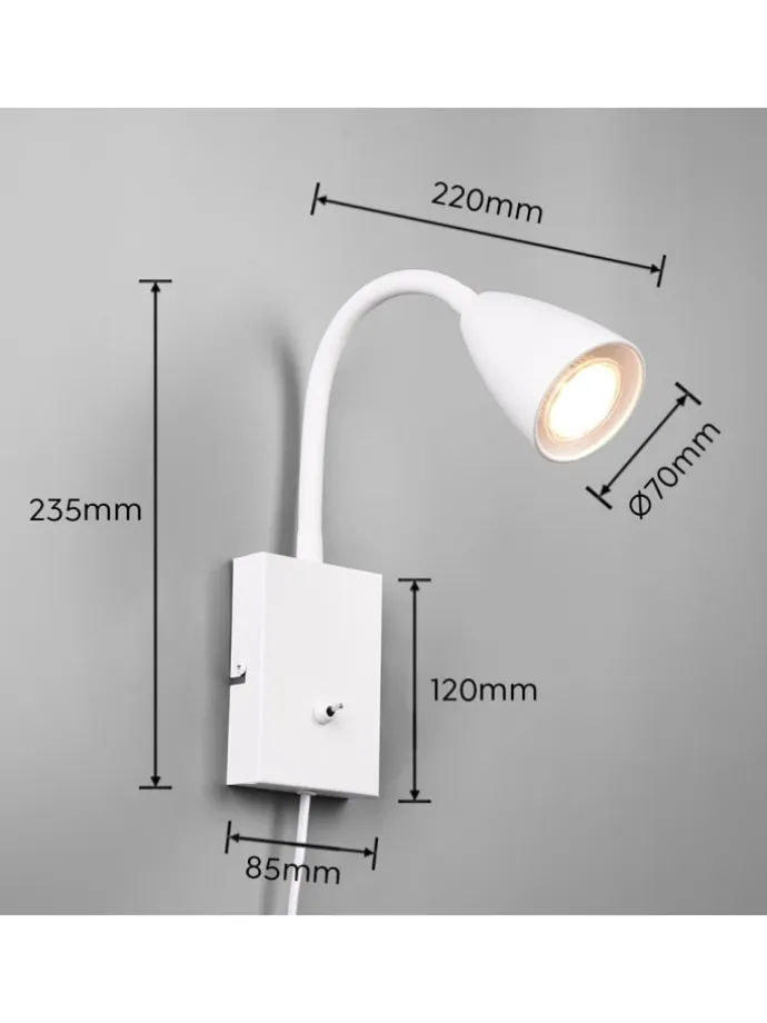 Klemmleuchte WANDA in weiß matt