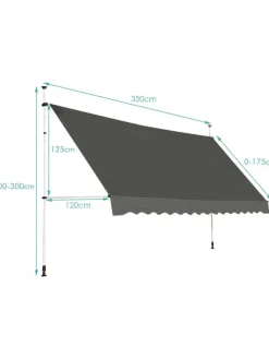 Klemmmarkise 350 cm in Grau