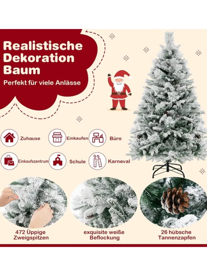 Künstlicher Weihnachtsbaum Beleuchtet in Grün