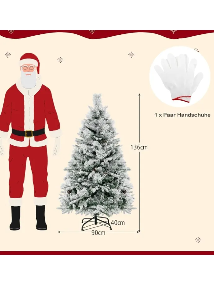 Künstlicher Weihnachtsbaum Beleuchtet in Grün