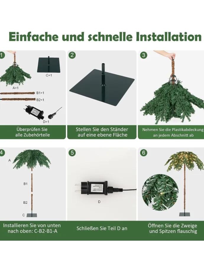 Künstlicher Weihnachtsbaum LED in Grün