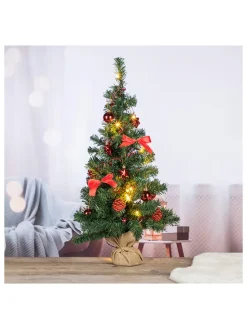 Künstlicher Weihnachtsbaum mit LEDs in Grün - (H)75 cm