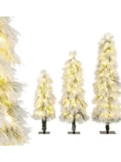 Künstlicher Weihnachtsbaum 3er Set in Weiß