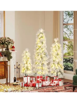 Künstlicher Weihnachtsbaum 3er Set in Weiß