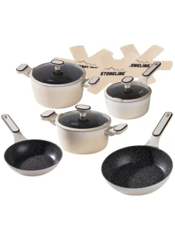 Kochgeschirr-Set 11-teilig 18/20/24 | mit Deckeln in Creme
