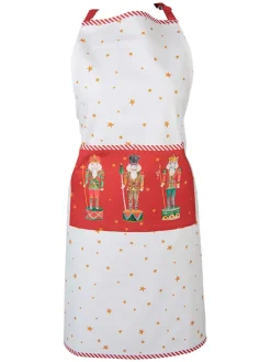 Kochschürze in Weiß/ Rot - (L)85 x (B)70 cm