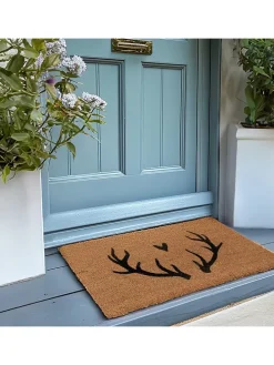 Kokos-Fußmatte in Hellbraun/ Schwarz - (L)60 x (B)40 cm