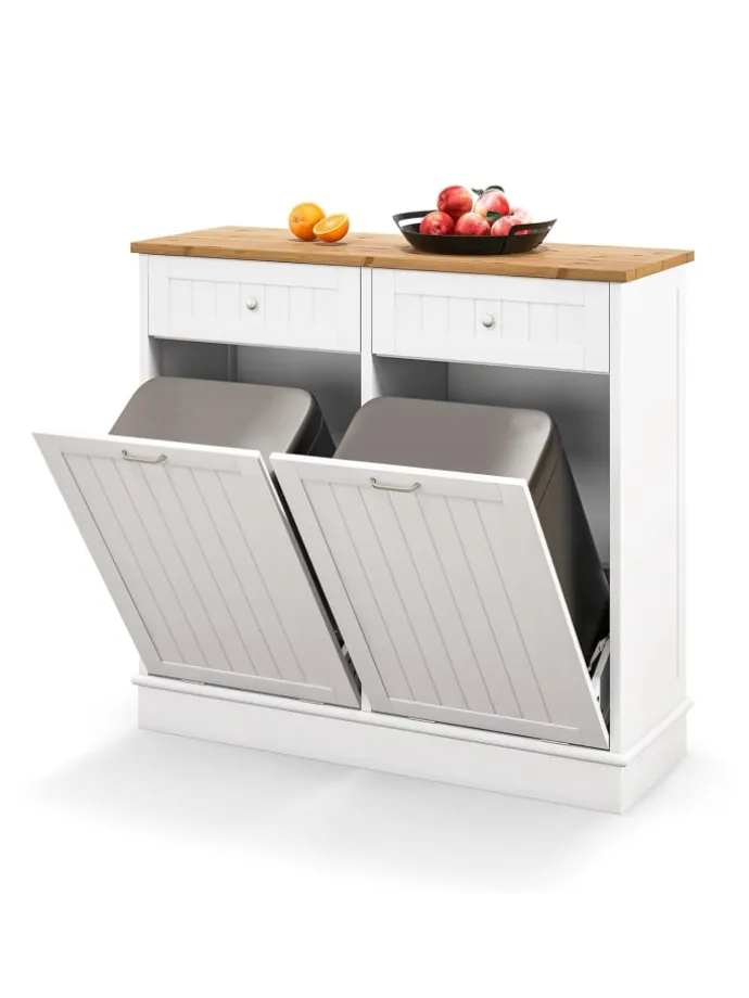 Kommode für 2x40L Mülleimer in Weiß