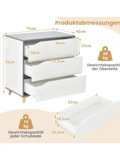 Kommode mit Schubladen in Weiß